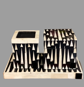 Ensemble cadeau de brûleur d'encens électrique au design arabe pour le ramadan à l'intérieur Brûleur Bakhoor en incrustation d'os et bois parfumé - Product Image 3