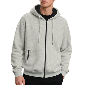 เสื้อมีฮู้ดสำหรับผู้ชายเสื้อมีฮู้ดแขนยาวผ้าคอตตอนผสมโลโก้ตามสั่ง - Product Image 3