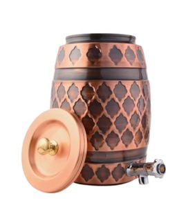 2025 Top Vente Cuivre Barel Matka Intemporel Traditionnel Pureté Titulaire Réutilisable Étanche Écologique Sans BPA Passe Au Lave-Vaisselle - Product Image 1