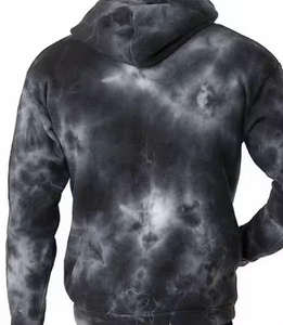 Sweat à capuche décontracté pour homme, hiver, 100% coton, tricoté, motif tie-dye nuage, col à capuche, uni, teinture unie, sweat à capuche pour homme - Product Image 2