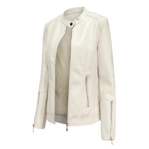 Chaqueta de cuero para mujer 2025 chaqueta básica abrigo mujer invierno motocicleta chaqueta PU cuero cremallera sudaderas con capucha prendas de vestir exteriores - Product Image 2