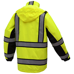 Chaqueta de Seguridad de Alta Visibilidad para Hombre, Impermeable, con Tiras Reflectantes y Múltiples Bolsillos - Product Image 4