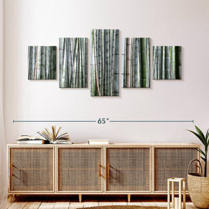 ศิลปะผ้าใบไม้ไผ่ติดผนังสำหรับตกแต่งบ้านของตกแต่งบ้านที่หรูหราและเป็นมิตรต่อสิ่งแวดล้อม - Product Image 2