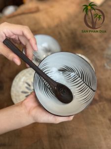 ชามเคลือบกะลามะพร้าวใช้ตกแต่งบ้านดีไซน์ชามจากเวียดนามเคลือบแลคเกอร์สวยงามตามสั่ง - Product Image 6