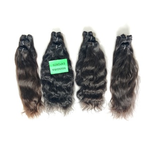 Extensiones de Cabello Humano Virgen Natural Ondulado de Doble Trama, con Cutícula Alineada, Color Negro, Estilos Temple Vietnamita, Para Exportación - Product Image 1