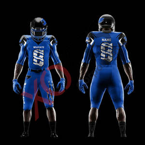 Uniforme de Football américain de conception de Sublimation bleue de haute qualité pour les enfants maillot imprimé à manches courtes maille de Spandex Gsm lourd - Product Image 1