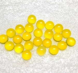 Piedra preciosa de Calcedonia amarilla Natural de 3mm, cabujón redondo liso, piedras sueltas al por mayor para ajuste de joyería, diseños de tendencia en línea - Product Image 1