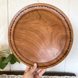 Assiettes rondes en bois pour la décoration de la maison, plateau de service en bois de hêtre pour les légumes, les fruits, les plats, les collations - Product Image 2