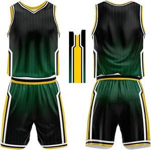 Uniforme de baloncesto de color personalizado ligero de alta calidad para adultos 100% poliéster antibacteriano transpirable conjunto de talla grande - Product Image 1