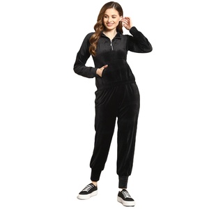 ชุดวอร์มผ้าฝ้ายแบบกำหนดเองชุดวอร์มเฟรนช์เทอร์รี่กางเกงขาบานและชุดเสื้อมีฮู้ด - Product Image 1