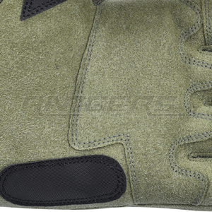 Gants tactiques en cuir vert de première qualité, gants de protection d'extérieur avec doigts durs, vente en gros - Product Image 3