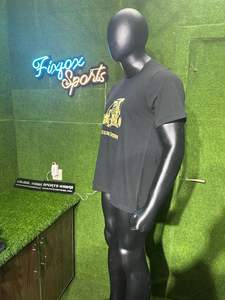 Camiseta personalizada 100% de tela de lona de algodón 300g transpirable para hombre, camiseta informal estampada de manga corta con cuello redondo, ajuste holgado, logotipo personalizado - Product Image 3