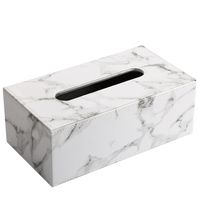 Porte-boîte à mouchoirs en marbre blanc Boîte à mouchoirs décorative élégante pour salle de bain Salon Chambre Bureau Porte-mouchoirs en marbre de luxe