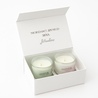Personalizzato. Confezione regalo di lusso artigianale candele scatole bianche 2 pezzi scatola di cartone rigida con coperchi