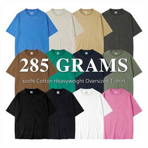 Heavyweight 100% Cotton Drop-Shoulder Oversize T-<b>Shirt</b> Acid Wash <b>Black</b> Long Length Light Plus Size T-<b>shirt</b> for men - Product Image 5