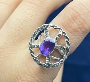 Bague en argent sterling 925 faite à la main IGI-Certified Natural Amethyst Gemstone Fine Jewelry for Casual Party Women's Wedding - Product Image 3