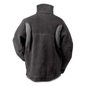 Veste de soudage respirante et résistante aux flammes vêtements de travail en cuir fendu de vache veste de soudeur de travail industriel pour hommes - Product Image 3