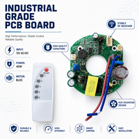 Kit de Contrôle pour Ventilateur de Plafond Solaire DC 12V 45W AC/DC avec Carte PCBA et Télécommande IR 6 Boutons Portée 30m, Vente Directe Usine, Contrôle 5 Vitesses