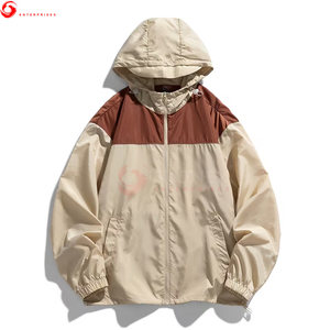 New Arrival Men's Hooded Windbreaker <b>Jacket</b>-High Quality Canvas <b>Thin</b> Lightweight <b>Waterproof</b> Breathable Eco-Friendly Casual - Product Image 1
