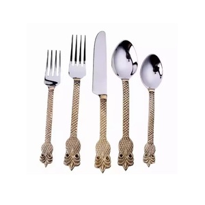 Couverts en acier inoxydable, cadeau d'affaires de mariage, couteau, fourchette, cuillère, ensemble de couverts avec manche en résine à vendre - Product Image 1