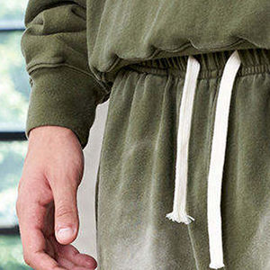 กางเกงขาสั้นออกกำลังกายผ้าฝ้าย100% คุณภาพสูงสำหรับผู้ชายกางเกงขาสั้นสำหรับออกแบบลายล้างกรดซักเองเป็นมิตรกับสิ่งแวดล้อม - Product Image 3