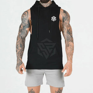 Gym Stringer <b>Hoodie</b> <b>Sleeveless</b> Muscle Tank With Hood Athletic <b>Hoodie</b> Tank Top Breathable <b>Men</b> <b>Sleeveless</b> Gym Wear - Product Image 1