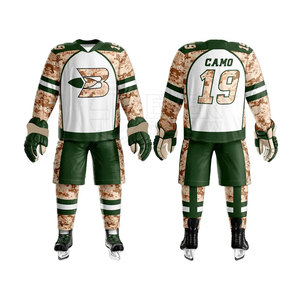 Uniformes de hockey sobre hielo de alta calidad, sublimación completa, cuello en V, uniformes de hockey sobre hielo hechos de poliéster regulares - Product Image 1