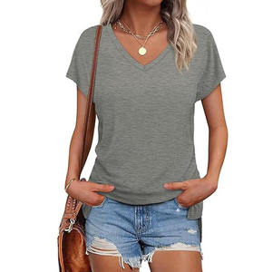 Premium Making Women V Neck <b>T</b> <b>Shirts</b> Casual wear Custom Design Loose V Neck <b>T</b> <b>Shirts</b> - Product Image 1