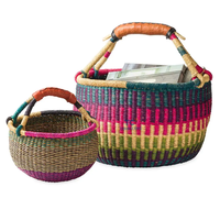 Meilleures ventes : Sacs faits main, Paniers Bolga en jonc de mer africain, Paniers tissés colorés du Ghana, Sacs de transport africains