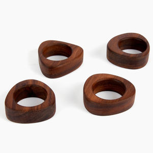 Top qualité impressionnante bois de manguier peint à la main moderne luxe porte-anneau de serviette forme Unique marron personnaliser fini décor à la maison - Product Image 1