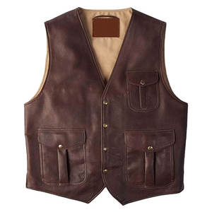 Chaleco de Cuero para Hombre, Transpirable, Abrigado para Invierno, Servicio OEM, Diseño Personalizable, Precio Razonable - Product Image 1