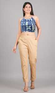 Blusa de algodón azul con estampado geométrico, cuello redondo, talla única para uso diario, sin mangas y sin espalda. - Product Image 3