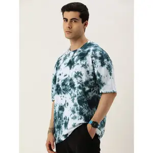 도매 핫 세일 플러스 크기 빠른 건조 흰색과 청록색 파란색 T 셔츠 남성용 라운드 넥 느슨한 100% 면 남성 티셔츠
