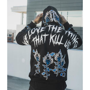 Thermal Premium de alta calidad de gran tamaño Dtf impreso sudaderas con capucha sin cordón hombres Unisex personalizado serigrafía jerseys Sudadera con capucha - Product Image 5