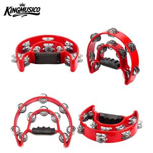 Instruments <span class=keywords><strong>de</strong></span> percussion - Tambourins à jingles métalliques à double rangée <span class=keywords><strong>de</strong></span> 8 pouces (20 cm) - <span class=keywords><strong>Instrument</strong></span> <span class=keywords><strong>de</strong></span> <span class=keywords><strong>musique</strong></span> à percussion manuelle - Product Image 3