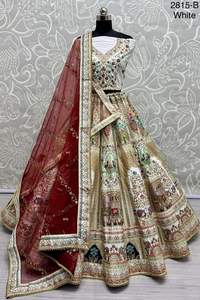 Hermoso traje de diseñador seda Lehenga Choli & Dupatta con bordado Dori Zari hilo lentejuelas parche diamante Trabajo Mujer moda - Product Image 3