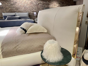 King <b>Set</b> Furniture Double Modern Simple Tall Headboard White Velvet Luxury Solid Wood Kingsize Queen Bed Frame <b>Set</b> - Product Image 3