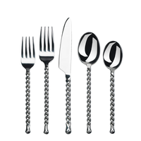 Ensemble de couverts de voyage PHC en acier inoxydable plaqué, durable et traditionnel, couteau, fourchette, cuillère, ustensiles de cuisine