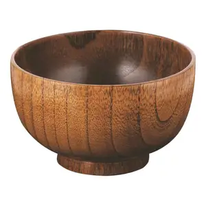Food Container Rounded Acacia Wooden Bowl For Household Kitchen Catering Used Dinner Table Top Salad Serving Bowl
