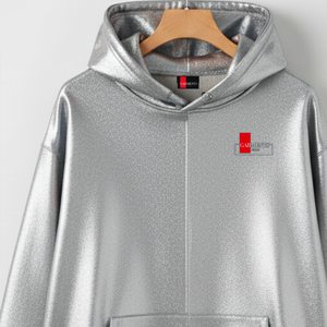 Sudadera con Capucha Casual de Invierno para Hombre, 100% Algodón, Metálica Brillante, Personalizada |   Fabricante de Ropa Urbana de Moda OEM ODM - Product Image 4