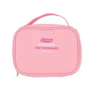 OEM/ODM de alta calidad Concung para Rosa Simili bolsa de cosméticos de cuero logotipo personalizado PVC 20x13x7 Tamaño moda cremallera maquillaje Vietnam - Product Image 6