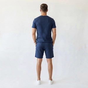 Nueva Camiseta Deportiva de Moda para Hombre, Corte Ajustado, 100% Algodón, Felpa, Cuello Redondo, Manga Corta, Color Sólido, Transpirable, Cómoda para el Verano - Product Image 5