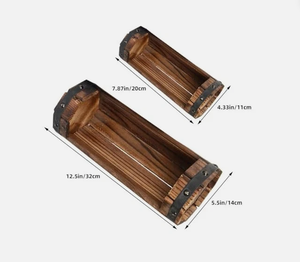 Fioriera in legno rustico stile tronchi con cinghie in metallo decorativo e rivetti per piante <span class=keywords><strong>da</strong></span> <span class=keywords><strong>esterno</strong></span> e <span class=keywords><strong>da</strong></span> interno dal Vietnam - Product Image 2