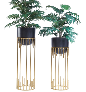 Maceta Decorativa Premium Color Cobre con Soporte Alto de Metal Negro para Decoración del Hogar, Balcón e Interiores de Hotel - Product Image 4