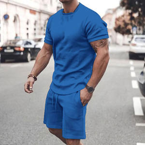 ชุดกีฬาและชุดลำลองแฟชั่นสำหรับผู้ชายชุดกางเกงขาสั้นแขนสั้นสองชิ้นทรงหลวมพิมพ์ลาย - Product Image 2