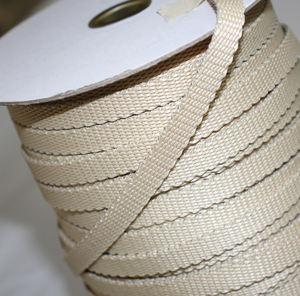 Sangle en fibre Jacquard Vectran haute ténacité blanche de 1 mm pour vêtements, modèle TW VW101 - Product Image 1