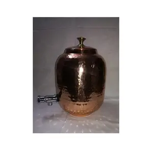 Dispensador de água de cobre, tanque de água, refrigerador de água, vaso de cobre martelado, 5 litros, 8 litros, 11 litros, natural, brilhante, preço baixo