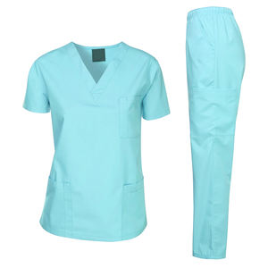 Tenue d'opération unie pour médecins et infirmières – Ensemble de blouses et pantalons pour femmes et hommes - Product Image 4