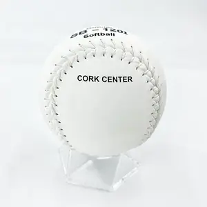 Bola Softball permainan olahraga PVC putih 12 inci resmi kustom