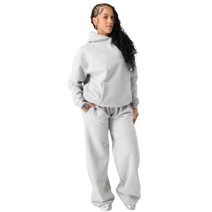 Sudadera con Capucha Gris para Mujer, Suave Felpa, con Bolsillo Canguro, Cómoda, Informal, Estilo Urbano, Manga Larga - Product Image 3